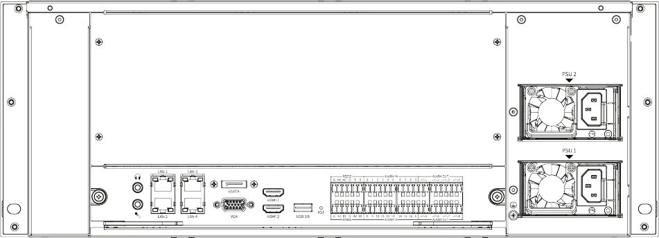 Видеорегистратор Tiandy TC-R324160 Спецификация: E/B/R/N/V4.1, 160 каналов, 24 HDD, 4K, 4RJ45, RPS.