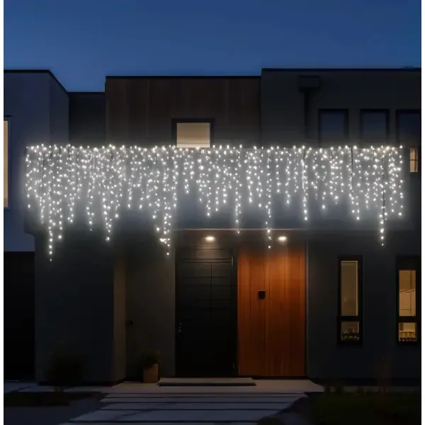Вулична гірлянда Бахрома 25 м 405 LED чорний провід білий