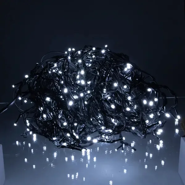 Вулична гірлянда Бахрома 25 м 405 LED чорний провід білий