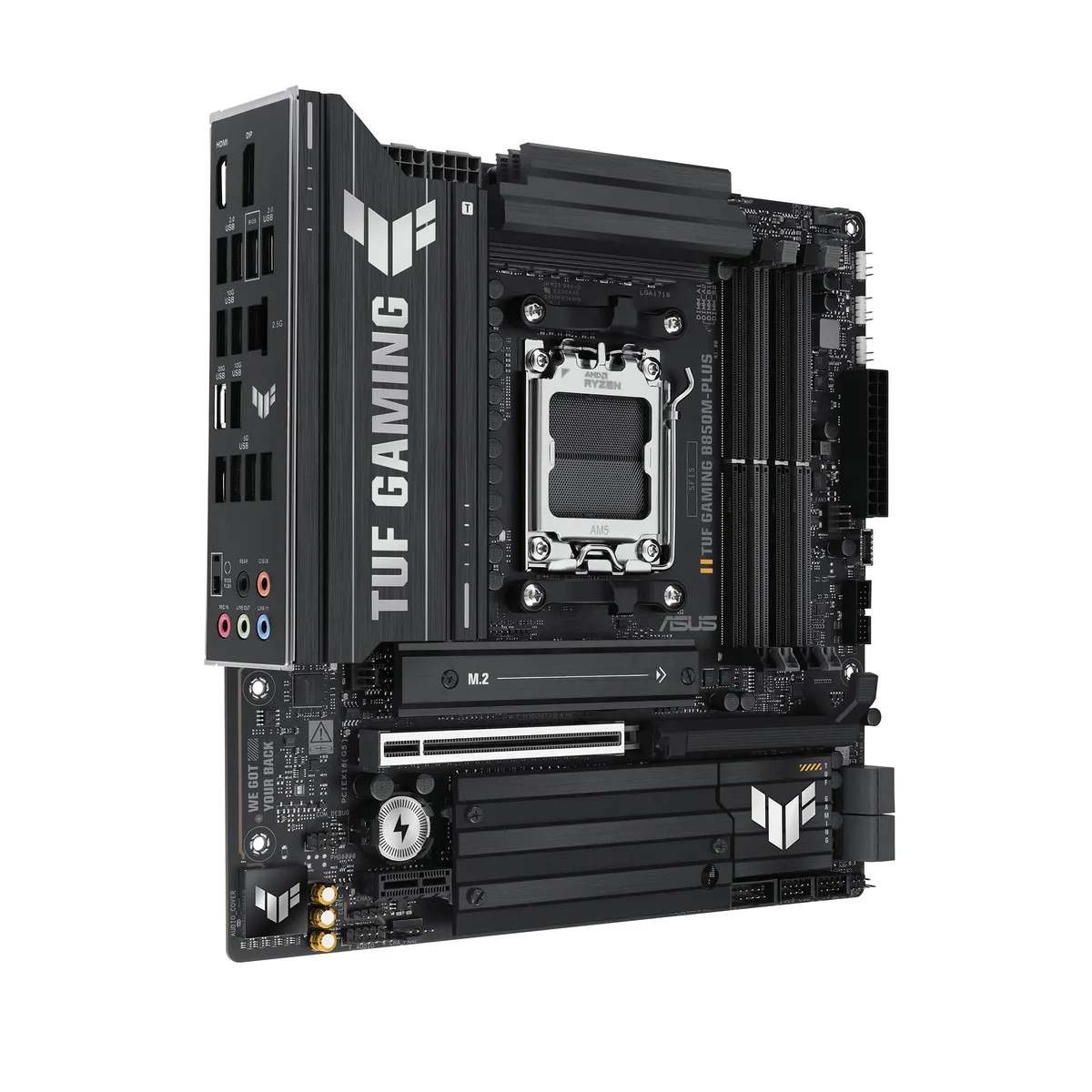 Материнская плата ASUS TUF GAMING B850M-PLUS sAM5 B850 4xDDR5 M.2 HDMI DP mATX