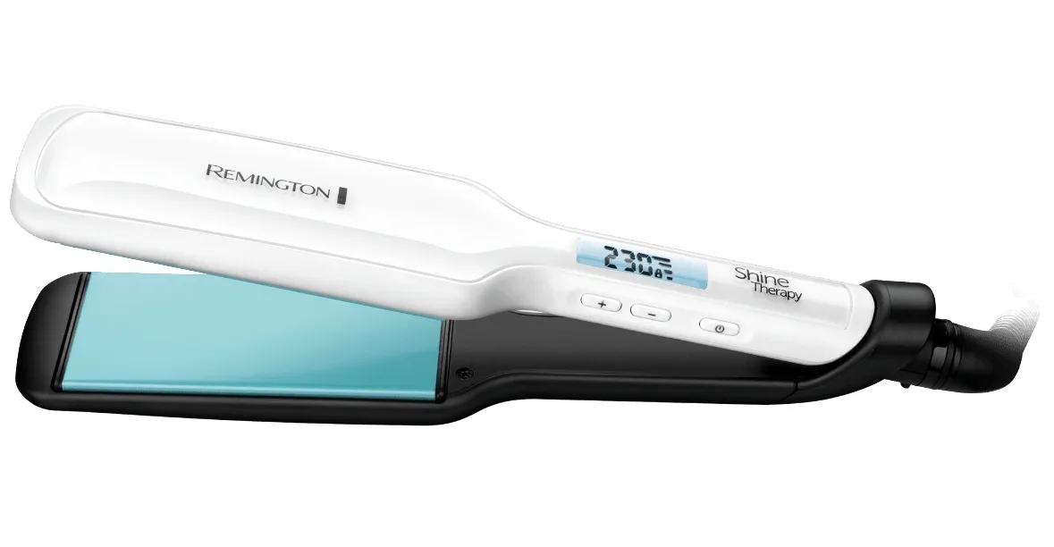 Выпрямитель волос Remington Shine Therapy, 10 температурных режимов, 150-230°C, LCD-дисплей, керамическое покрытие, белый