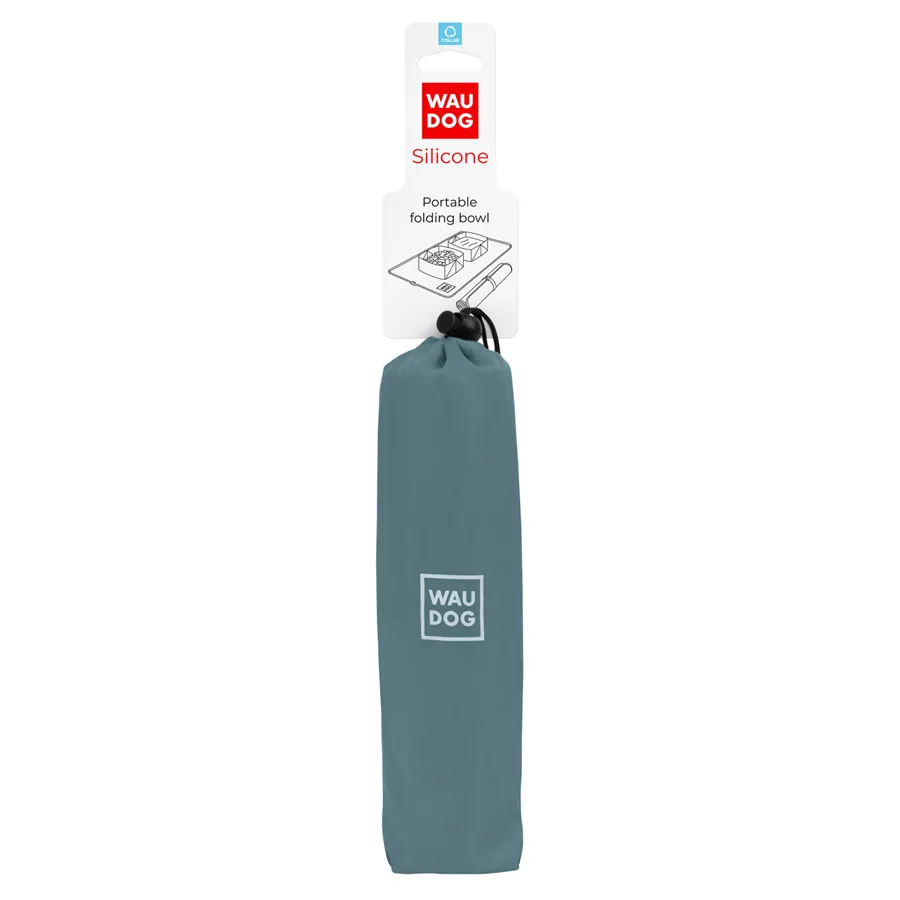 Миска складана WAUDOG Silicone 38,5х23х5 см силікон сірий