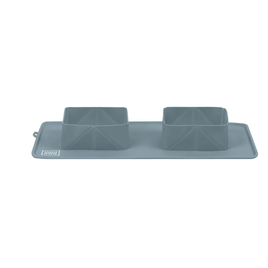Миска складана WAUDOG Silicone 38,5х23х5 см силікон сірий