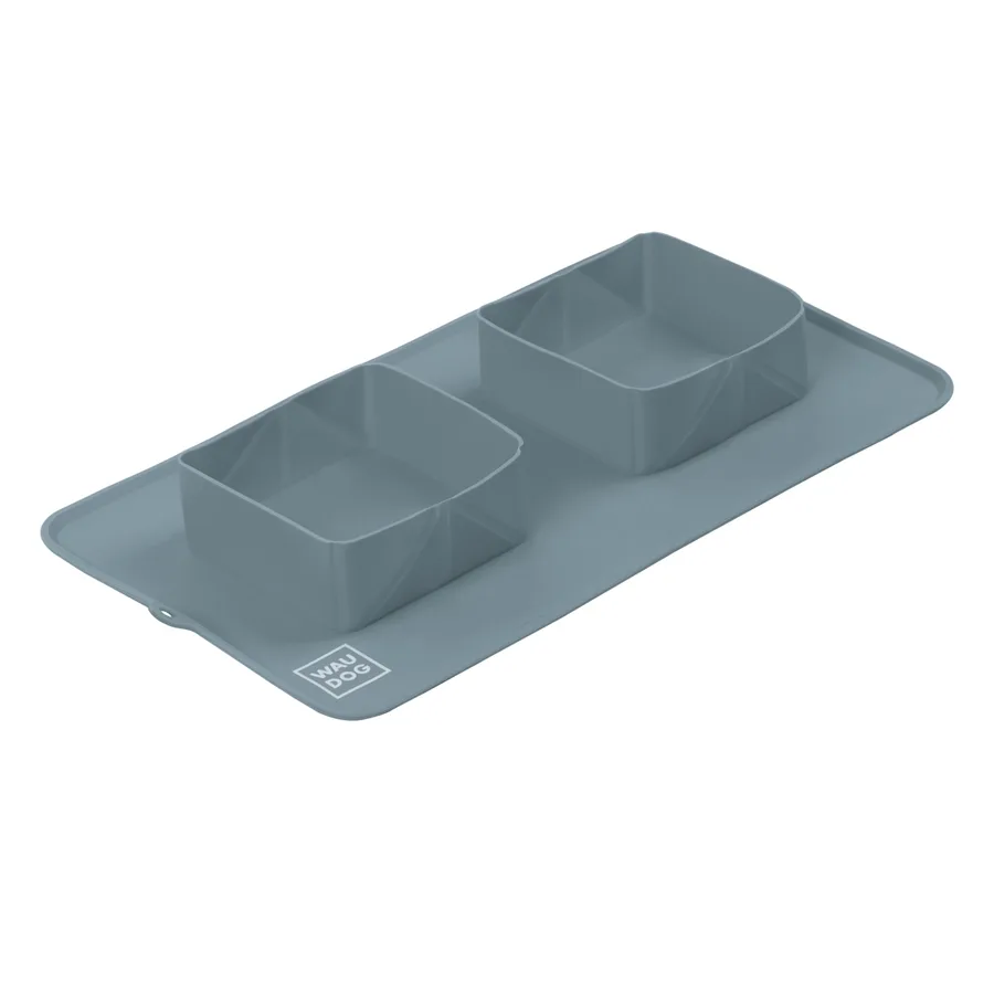 Миска складана WAUDOG Silicone 38,5х23х5 см силікон сірий