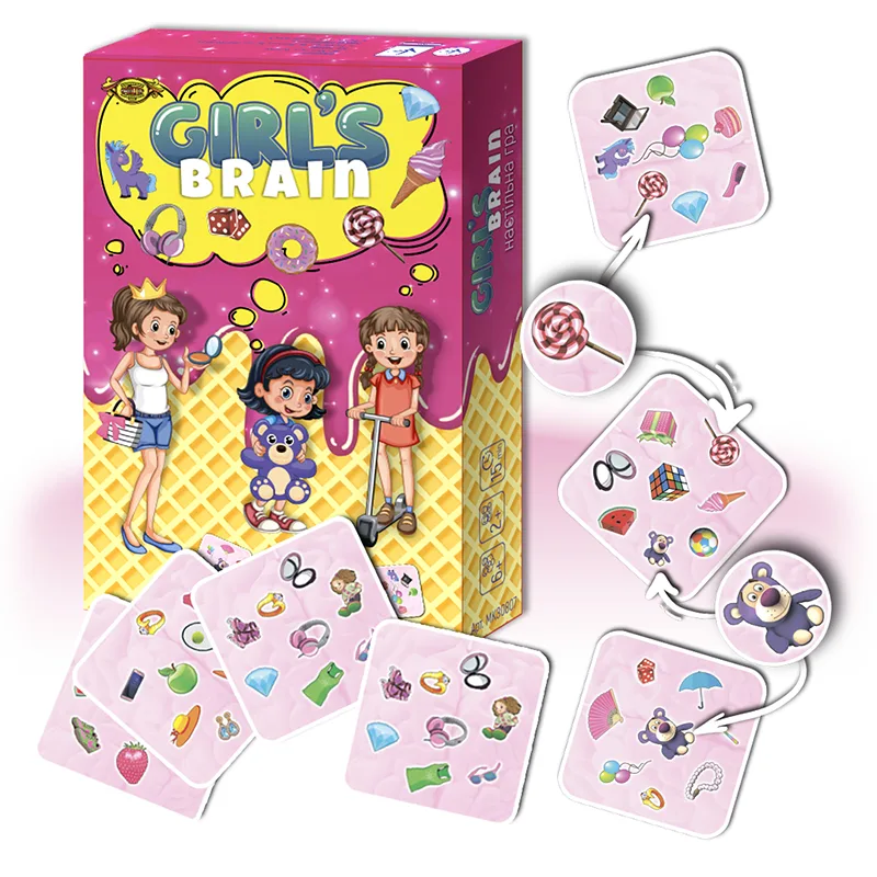 Настільна гра GIRL'S BRAIN 57 карток 80х80 мм