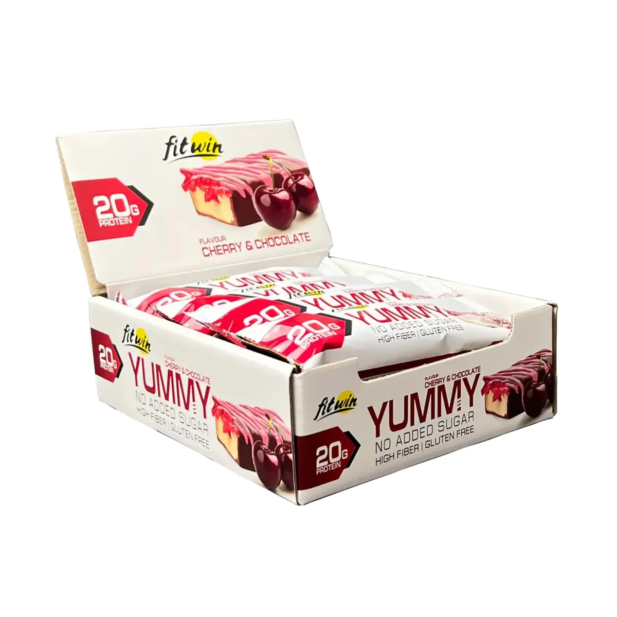 YummY Bar FitWin Протеїновий батончик 12x55g Вишня та Шоколад