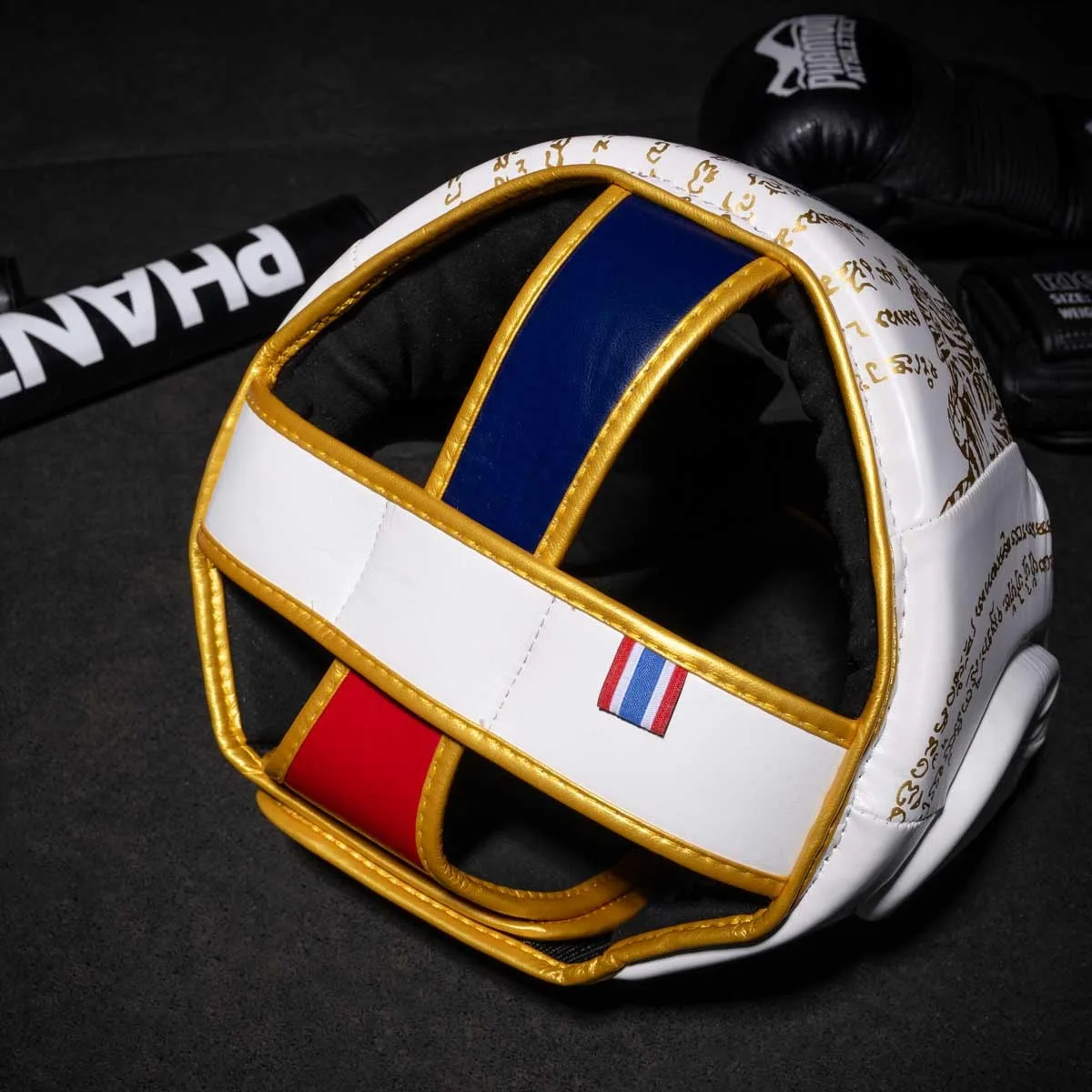 Боксерський шолом Phantom PU-шкіра універсальний білий золото
