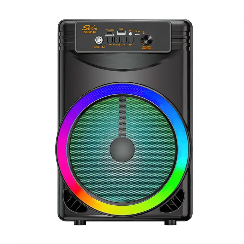 Портативна колонка Bluetooth 16W ABS 350х230х187 мм Чорна