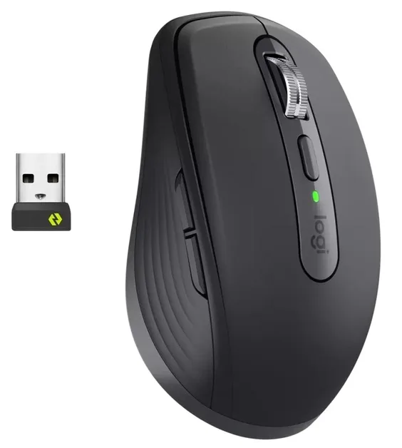 Миша комп'ютерна Logitech лазерна маленька бездротова 100,5х65х34,4 мм темно-сіра