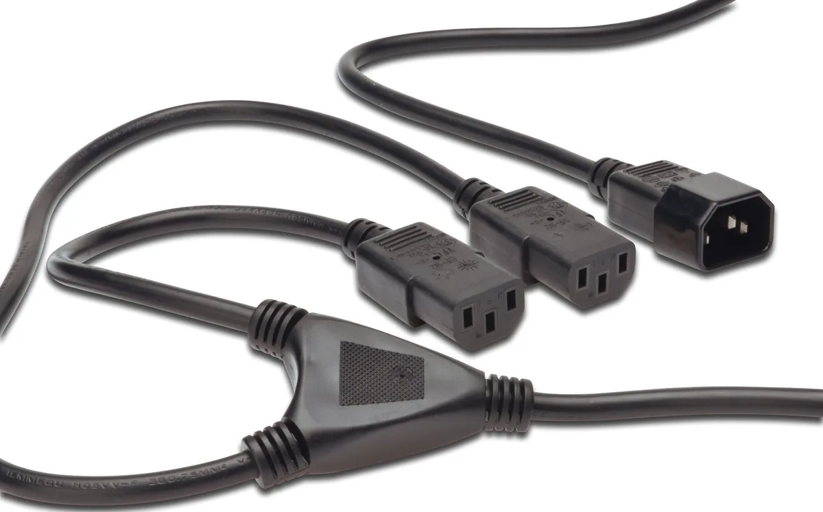 Кабель живлення DIGITUS C14 > 2xC13, 1.7м, чорний