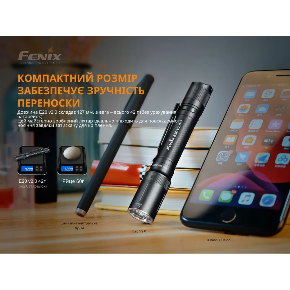 Ліхтар ручний Fenix алюміній 127х21 мм чорний