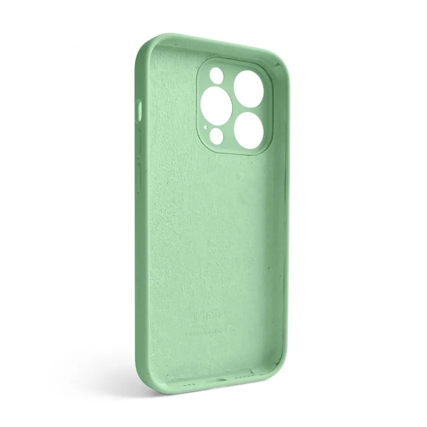 Чохол Silicone Case для Apple iPhone 14 Pro силіконовий закрита камера салатовий