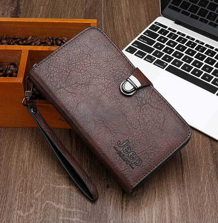 Мужской клатч барсетка 21x12x4 см экокожа темно-коричневый
