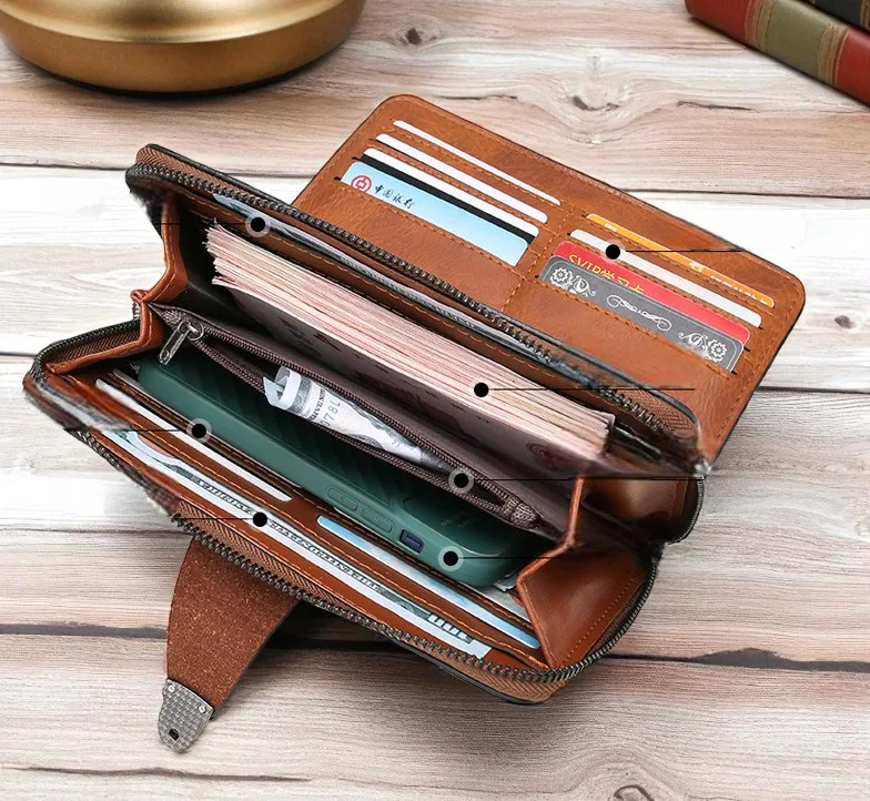 Чоловічий клатч барсетка 21x12x4 см екошкіра темно-коричневий