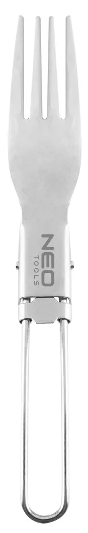 Набір туристичного посуду Neo Tools, 3 в 1: складаний ніж, ложка та вилка, сертифікований LFGB, зручний чохол, вага 0.07 кг.
