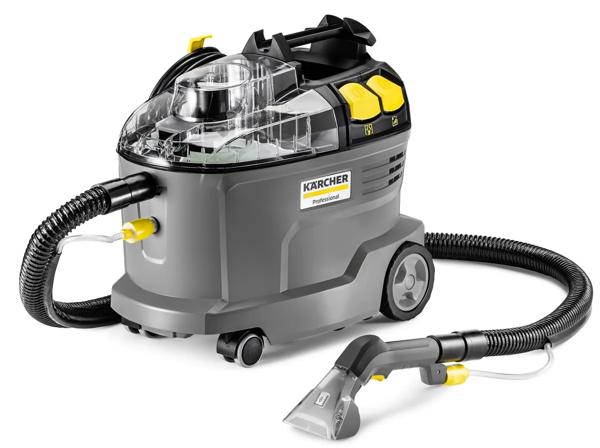 Професійний миючий пилосос Karcher Puzzi 8/1, 1200 Вт, 270 мБар, з контейнером 8/7 л, вага 8.6 кг.