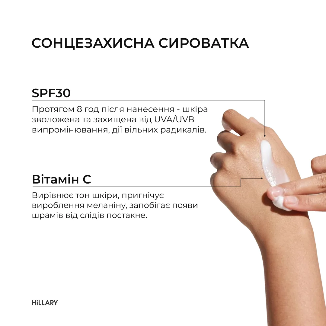 Сонцезахисна сироватка SPF 30 з вітаміном С + Базовий набір для догляду за шкірою обличчя сухого типу