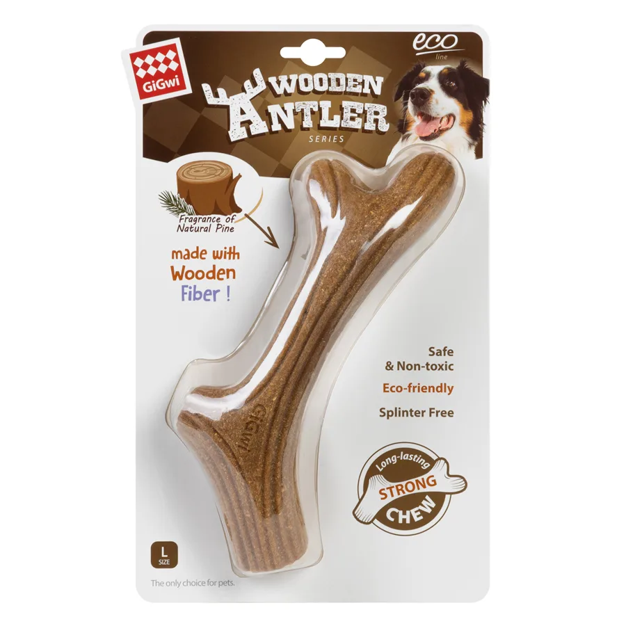 Іграшка для собак жувальна GiGwi Wooden Antler 24х3,5 см полімер L