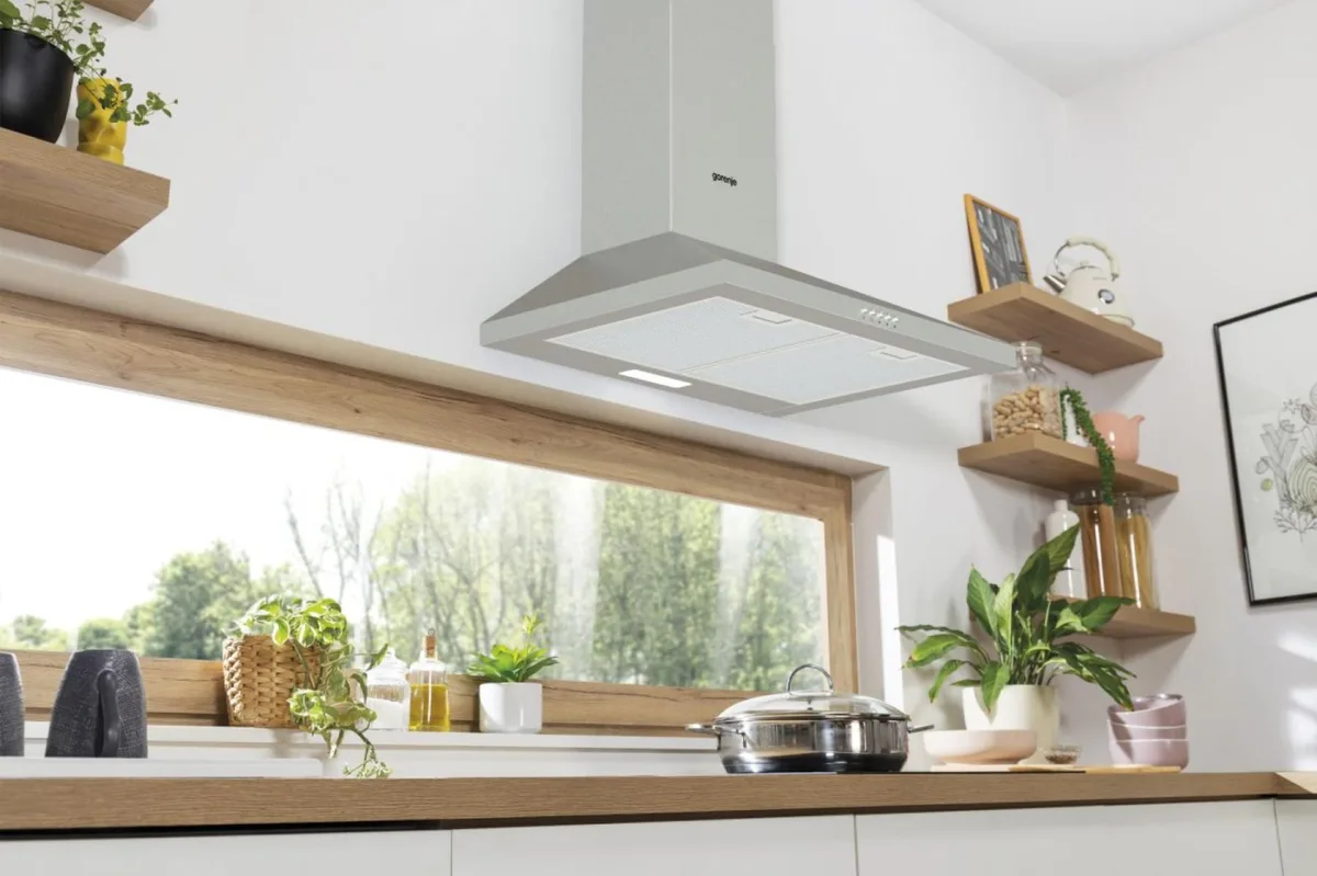 Купольна витяжка Gorenje, 60 см, 450 м3/год, нержавіюча сталь.