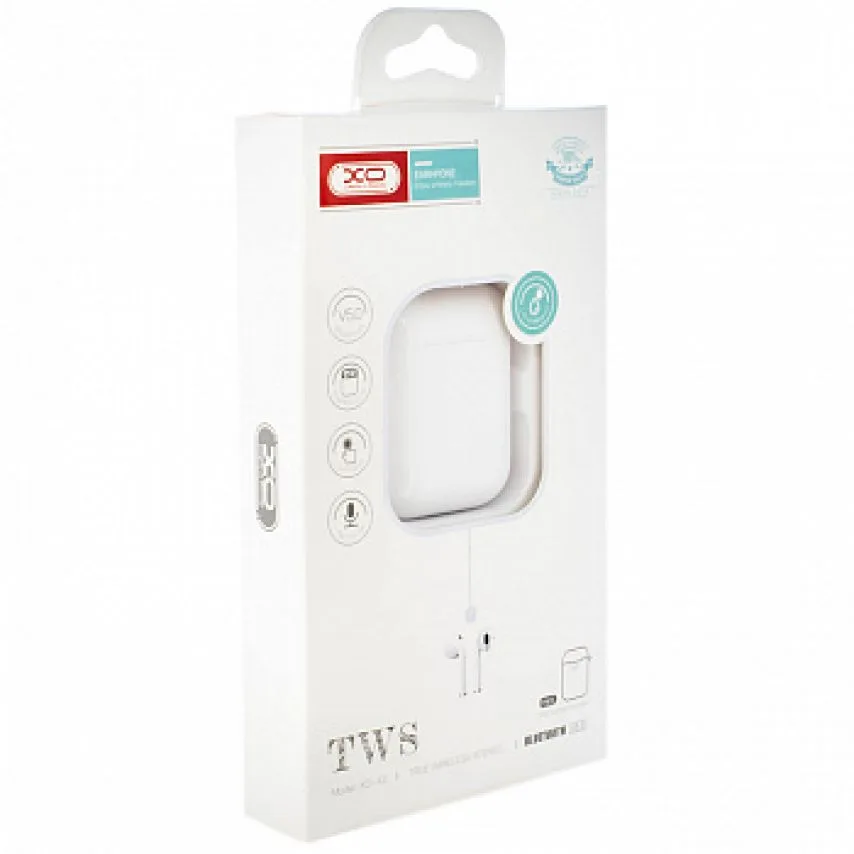 Наушники Bluetooth XO PC+ABS белые TWS вкладыши 30mAh 250mAh