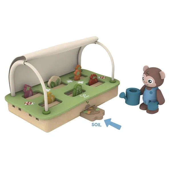 Деревянный игровой набор Hape Органическая теплица 26x10x24 см разноцветный