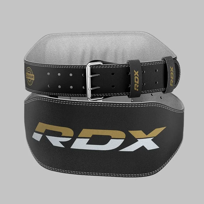 Пояс для важкої атлетики RDX шкіряний XL чорний золото