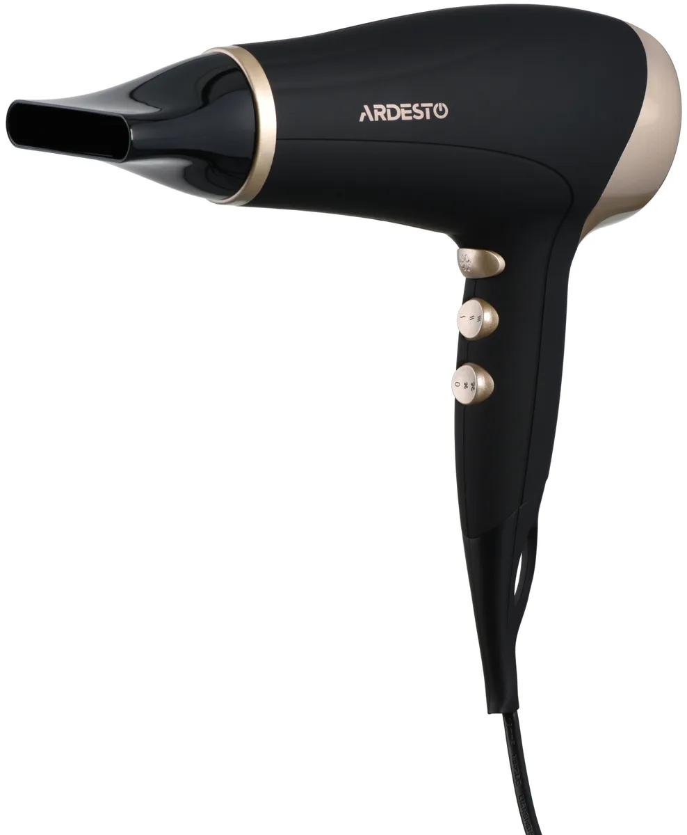 Фен ARDESTO Gemini HD-522, потужність 1800-2200 Вт, 2 швидкості, 3 температурні режими, функція охолодження, чорний.