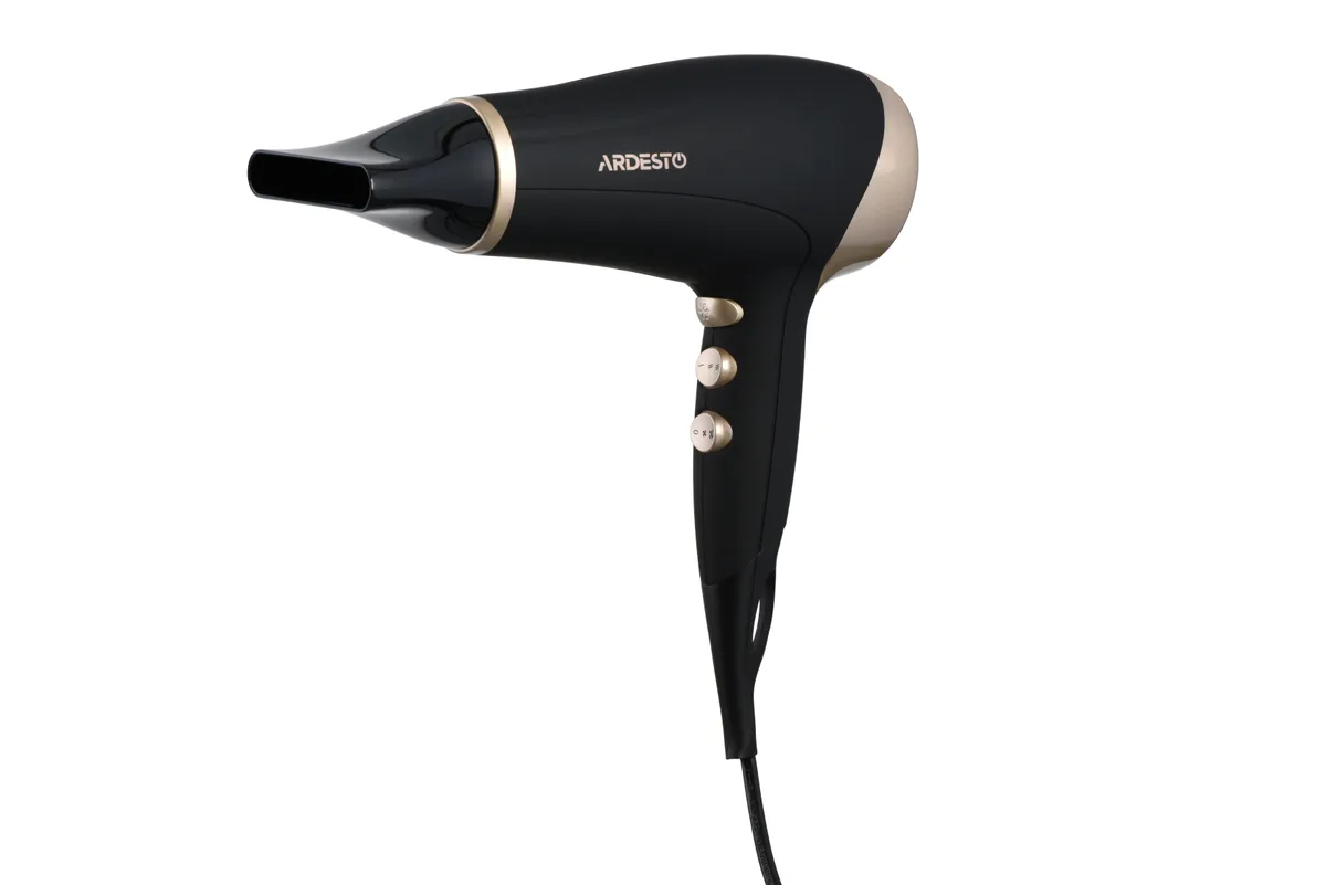 Фен ARDESTO Gemini HD-522, потужність 1800-2200 Вт, 2 швидкості, 3 температурні режими, функція охолодження, чорний.