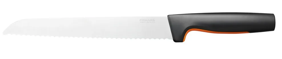 Ніж для хліба Fiskars Functional Form, 21.3 см, з нержавіючої сталі та пластиковою ручкою, чорного кольору.
