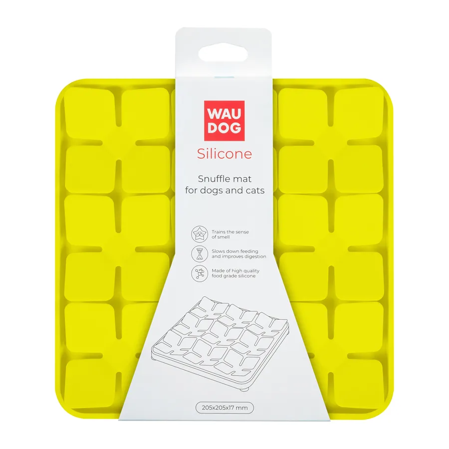 Килимок для пошуку корму WAUDOG Silicone 20,5х20,5х1,7 см силіконовий жовтий