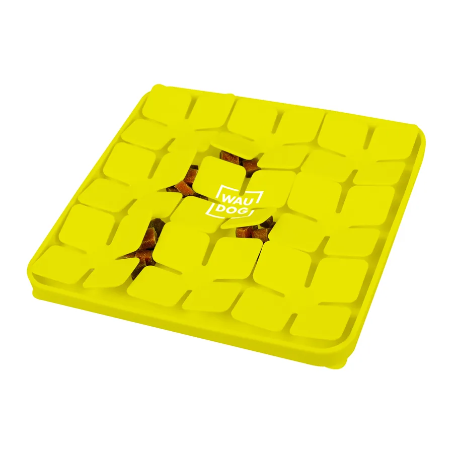 Килимок для пошуку корму WAUDOG Silicone 20,5х20,5х1,7 см силіконовий жовтий