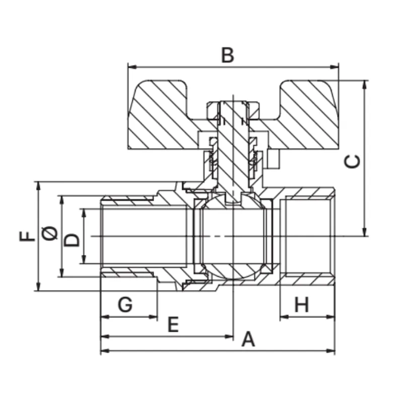 Кран шаровой Europroduct латунь 3/4" стальной