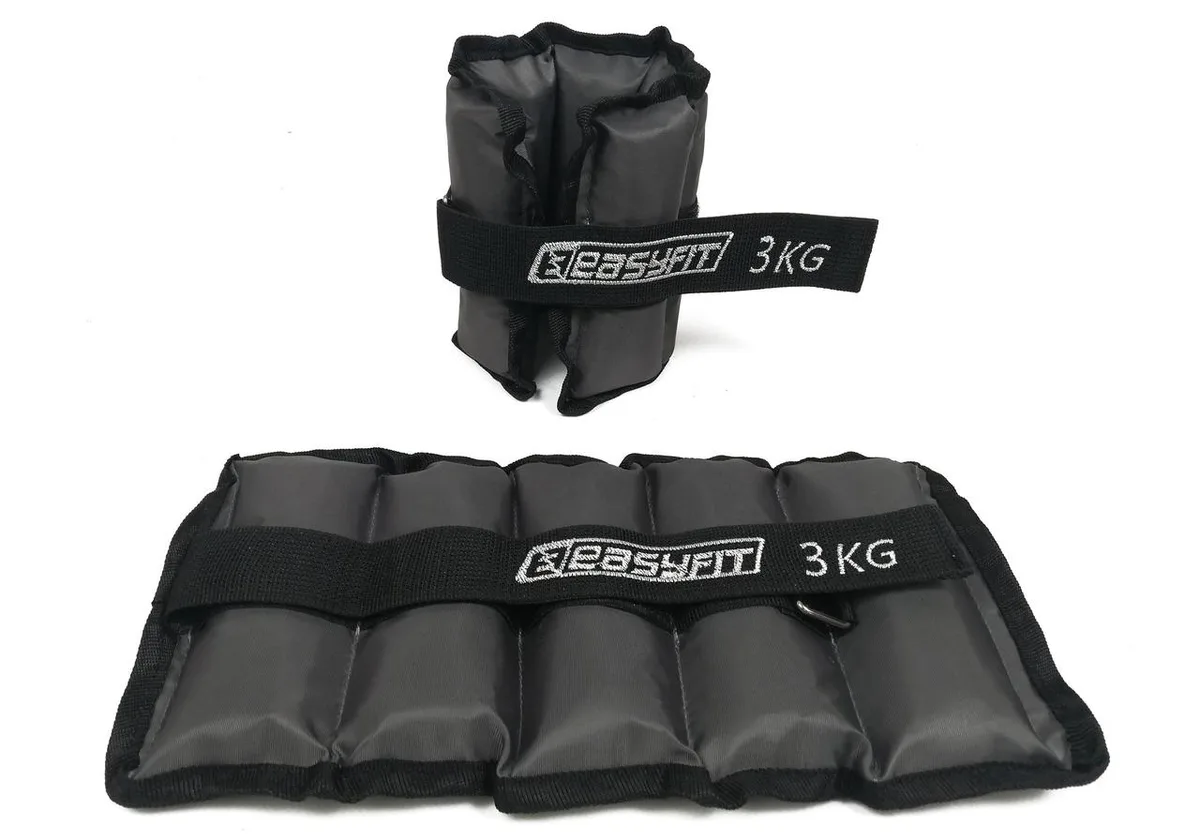 Утяжелики EasyFit Metal 3 кг сталь чорні 33х17,5 см