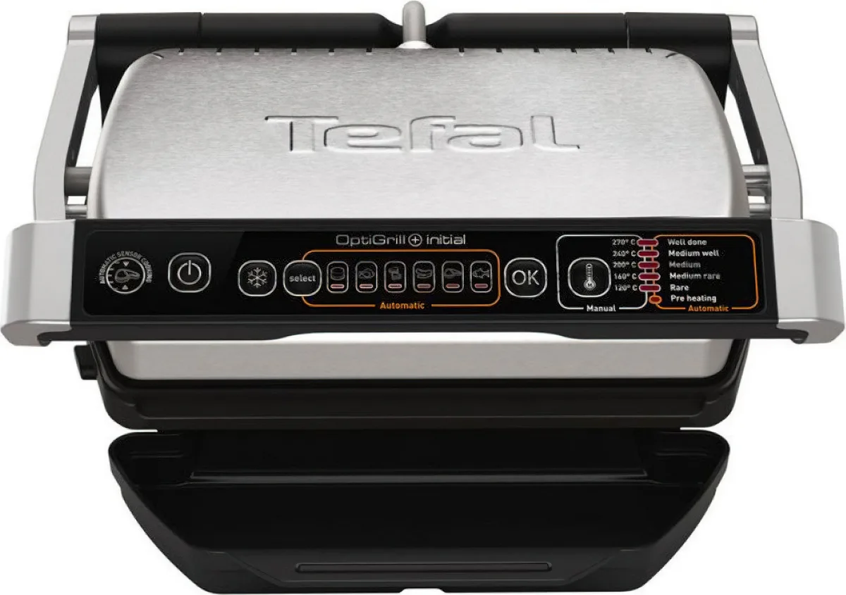 Гриль Tefal електричний 2000 Вт метал 30 см