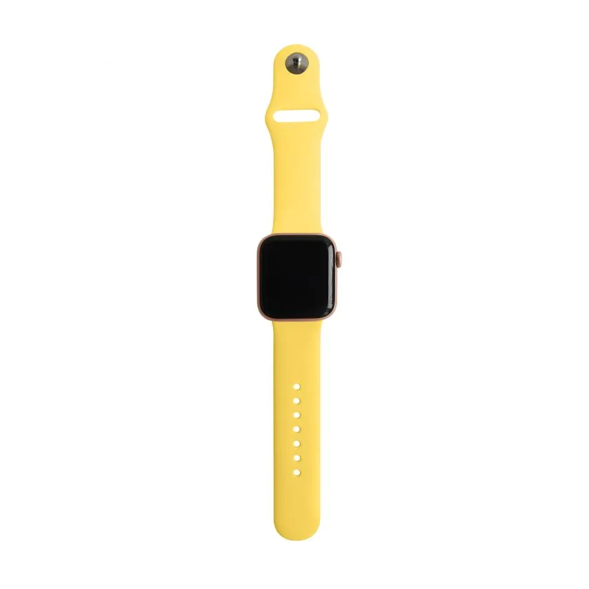 Ремінець для Apple Watch силіконовий 42-44мм S/M жовтий