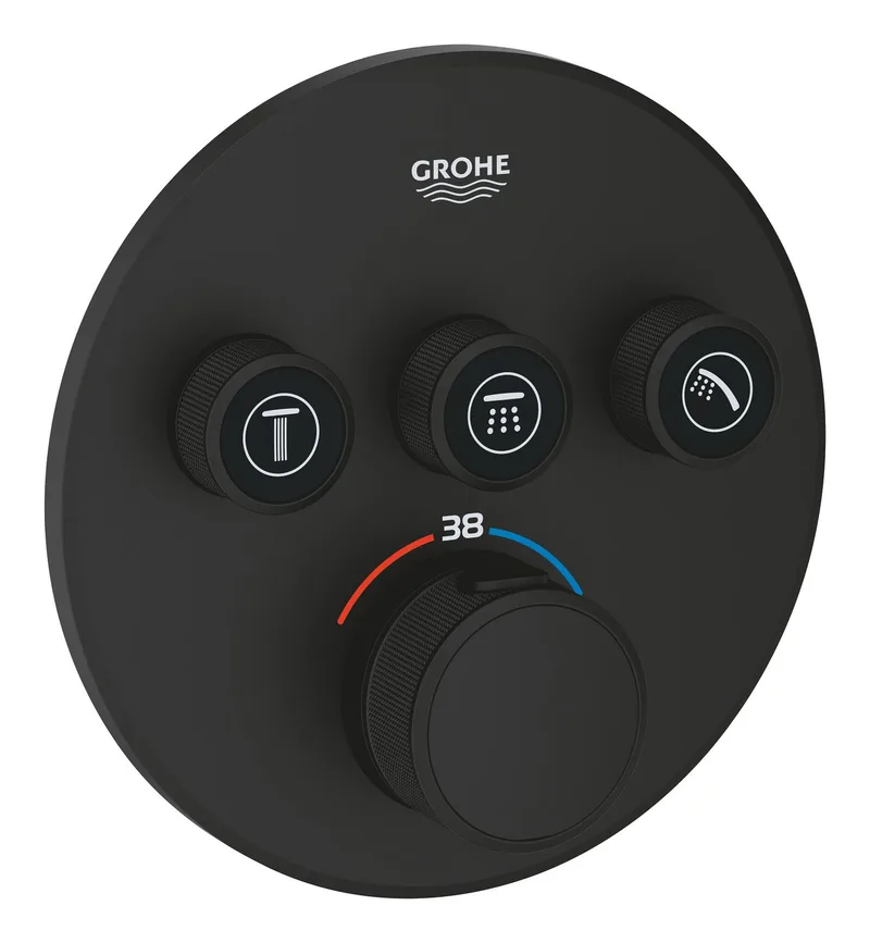 Душевая система GROHTHERM встроенная с термостатом латунь 16 см черный матовый