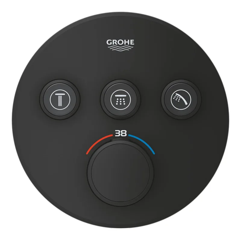 Душевая система GROHTHERM встроенная с термостатом латунь 16 см черный матовый