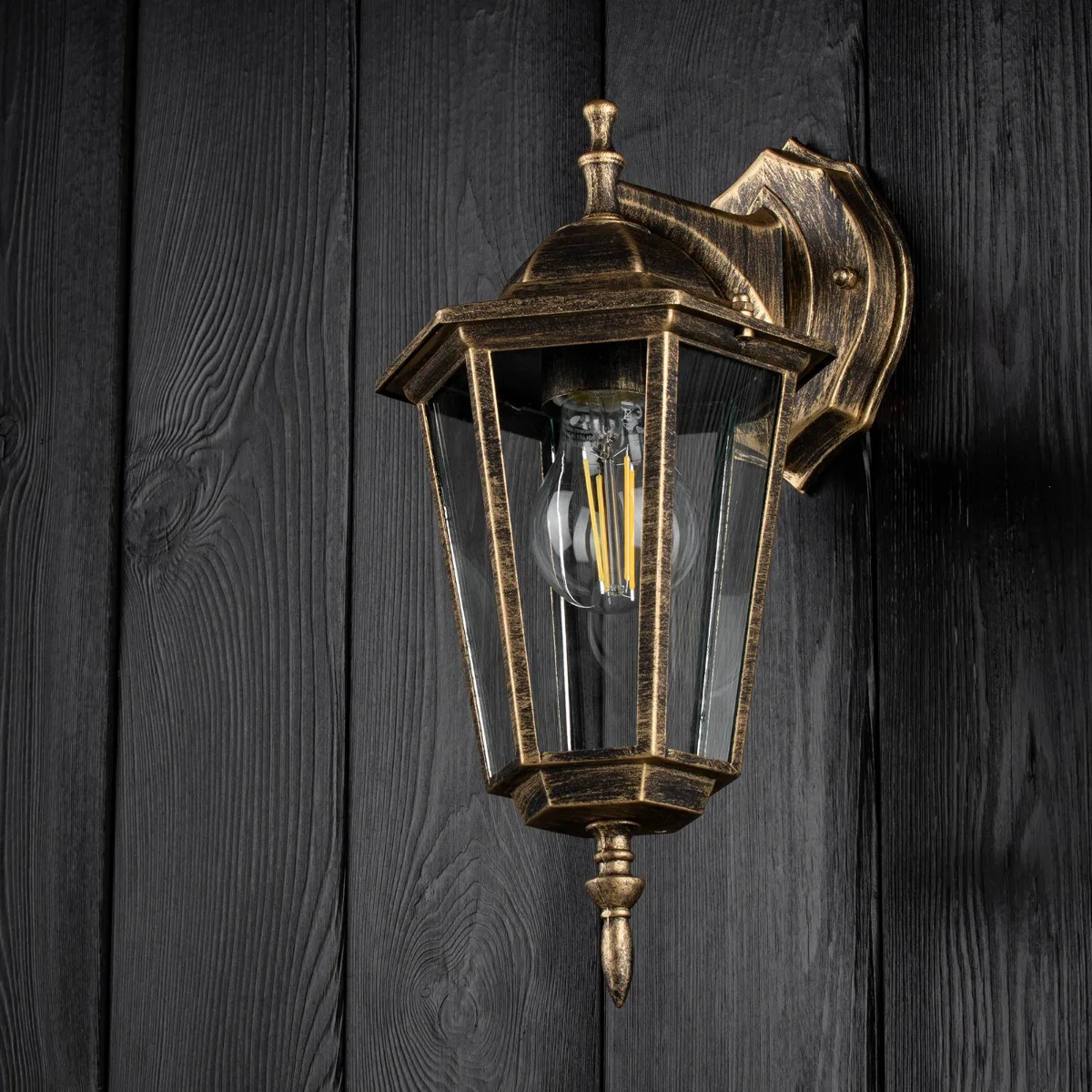 Настінний світильник LumiLED алюмінієвий 36х20х20 см золотий IP44