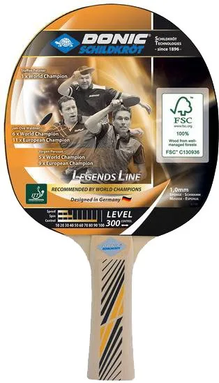 Ракетка для настільного тенісу Donic-Schildkrot дерев'яна універсальна 1 мм чорна