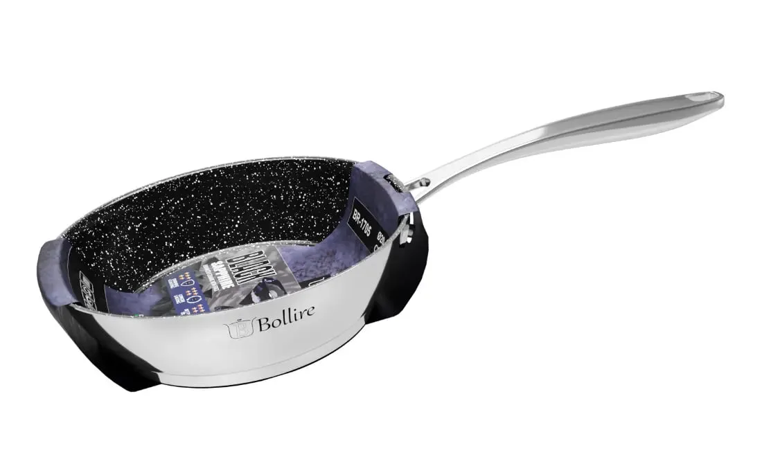 Сковорода BLACK SAPPHIRE BOLLIRE нержавіюча сталь 28 см сталевий антипригарна