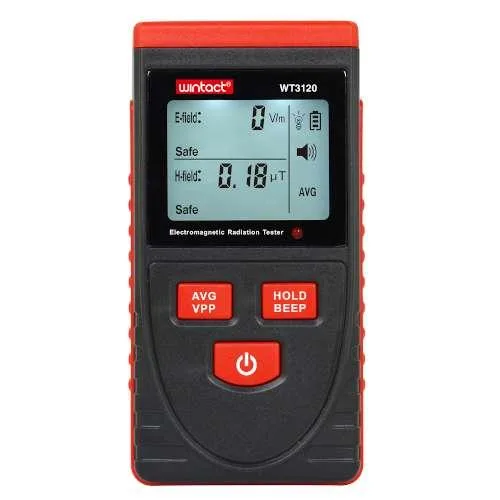 Детектор електромагнітного поля WINTACT WT3120 0,01-99,99μt компактний білий