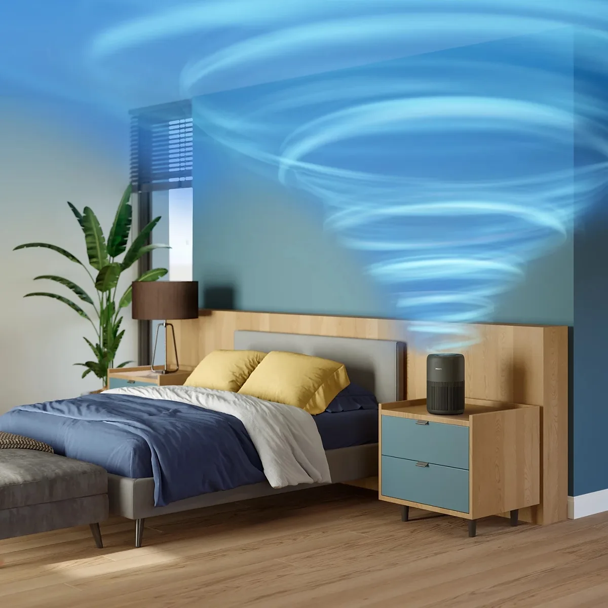 Очисник повітря Philips PureProtect Mini 900 для приміщень до 65 м2, продуктивність 250 м3/год, з HEPA та вугільним фільтром, датч