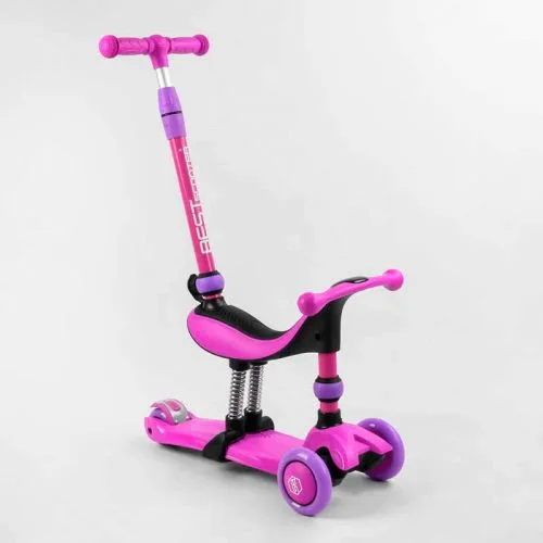 Самокат трехколесный Best Scooter с ручкой для детей 1-6 лет с амортизаторами.