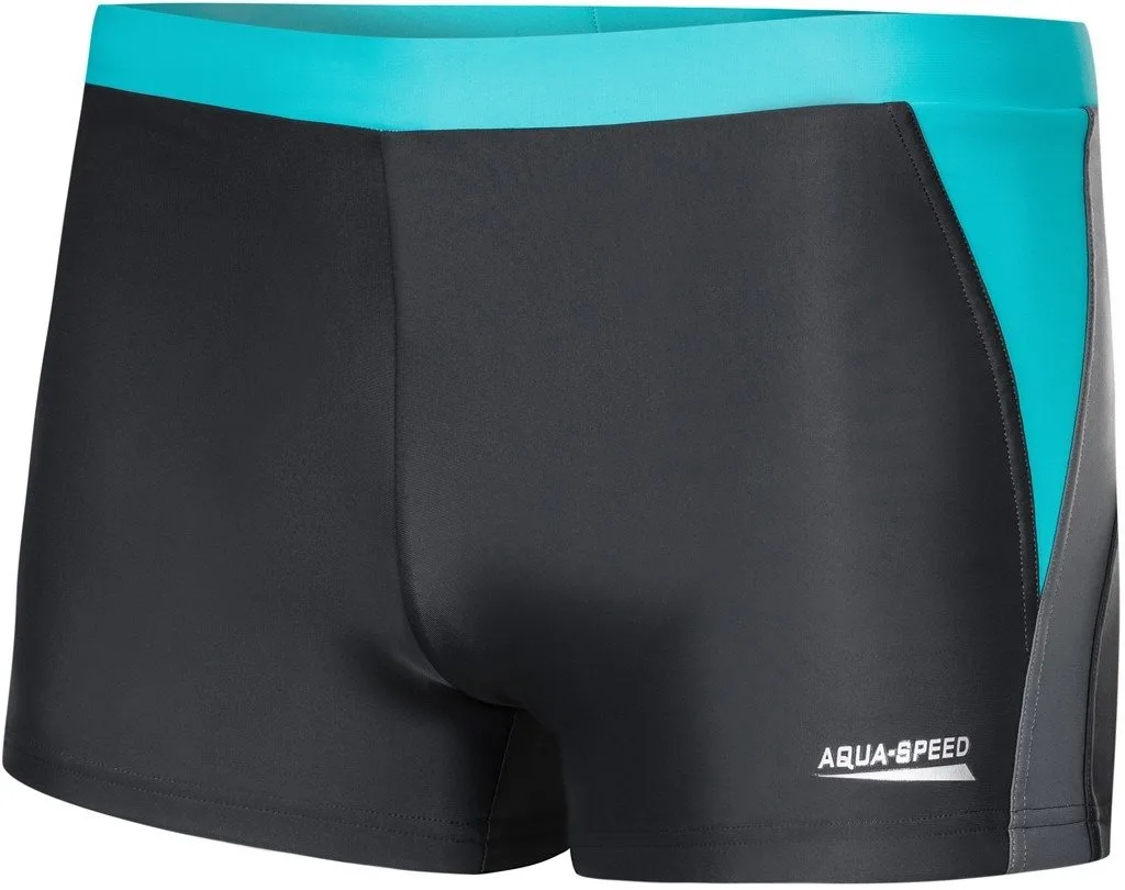 Плавки-боксери Aqua Speed 78% поліамід 22% еластан S темно-сірий світло-сірий бірюзовий