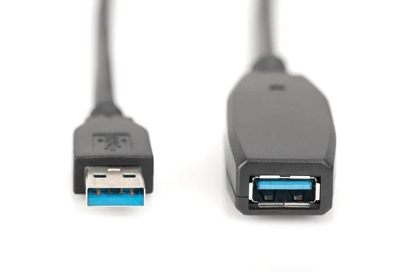 Подовжувач DIGITUS USB 3.0 Active Cable, A/M-A/F, 20м, чорний