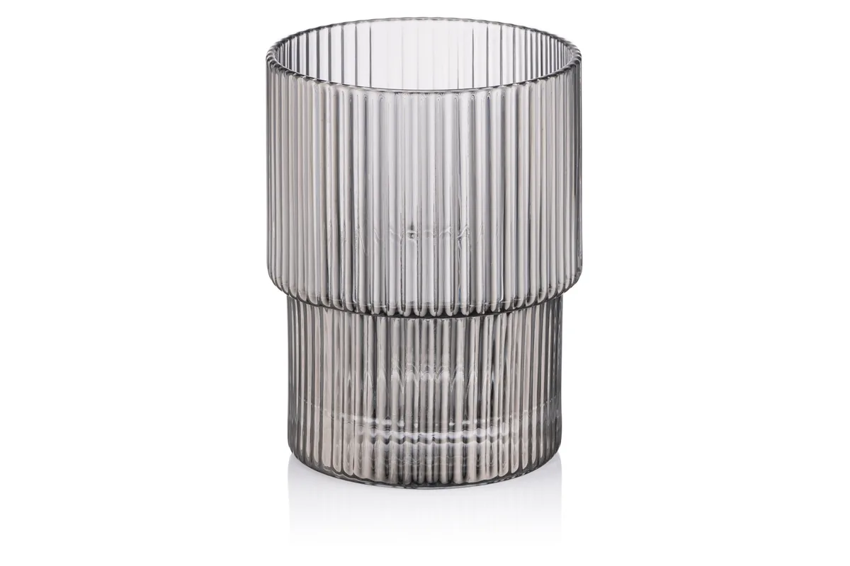 Набір низьких склянок ARDESTO Graphite, 200 мл, 2 шт, скло, сірого кольору.