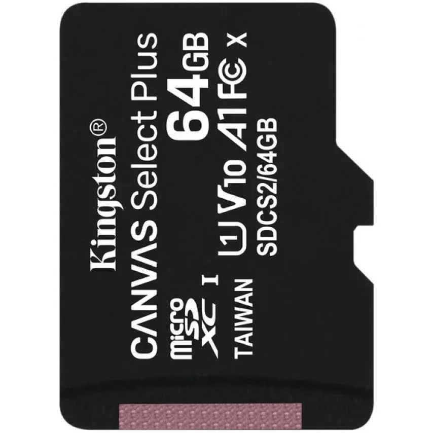 Карта пам'яті Kingston MicroSDHC 64Гб Class 10 UHS-I Чорна
