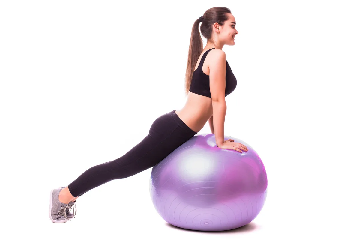 Мяч для фитнеса Active Point PVC 75 см Фиолетовый с насосом