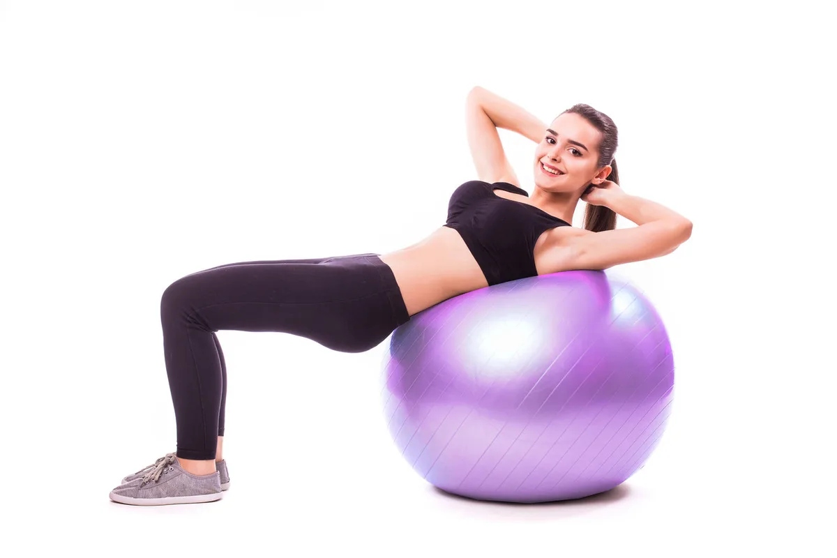 Мяч для фитнеса Active Point PVC 75 см Фиолетовый с насосом