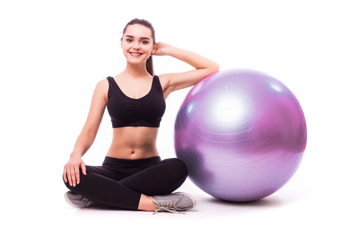 Мяч для фитнеса Active Point PVC 75 см Фиолетовый с насосом